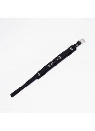 Черный ошейник из высококачественной натуральной кожи - Crazy Handmade - купить с доставкой в Южно-Сахалинске