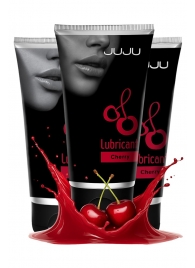 Набор из 3 съедобных лубрикантов JUJU со вкусом вишни - JuJu - купить с доставкой в Южно-Сахалинске