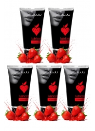 Набор из 5 съедобных лубрикантов JUJU со вкусом клубники - JuJu - купить с доставкой в Южно-Сахалинске