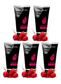 Набор из 5 съедобных лубрикантов JUJU со вкусом малины - JuJu - купить с доставкой в Южно-Сахалинске