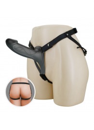 Черный полый мужской страпон London - 16,8 см. - Baile - купить с доставкой в Южно-Сахалинске