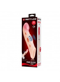 Телесная удлиняющая насадка с рельефом и вибрацией Brad - 21,3 см. - Baile - в Южно-Сахалинске купить с доставкой