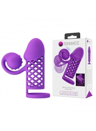 Фиолетовая вибронасадка с клиторальным отростком Harden - Baile - в Южно-Сахалинске купить с доставкой