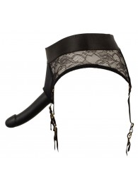 Черный женский страпон Strap-on Set: трусики и насадка - Orion - купить с доставкой в Южно-Сахалинске