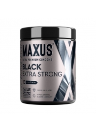 Черные утолщенные презервативы MAXUS Extra Strong с железным кейсом - 15 шт. - Maxus - купить с доставкой в Южно-Сахалинске