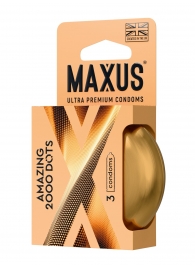Точечные презервативы MAXUS 2000 Amazing Dots с железным кейсом - 3 шт. - Maxus - купить с доставкой в Южно-Сахалинске