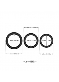 Набор из 3 черных эрекционных колец Stay Hard - Boys of Toys - в Южно-Сахалинске купить с доставкой