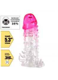 Прозрачно-розовая насадка на пенис Wilford - 13,5 см. - Baile - в Южно-Сахалинске купить с доставкой