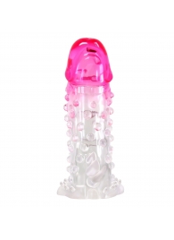 Прозрачно-розовая насадка на пенис Wilford - 13,5 см. - Baile - в Южно-Сахалинске купить с доставкой