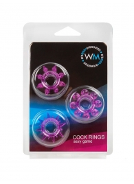 Набор из 3 лиловых эрекционных колец различной формы - Erowoman-Eroman - в Южно-Сахалинске купить с доставкой
