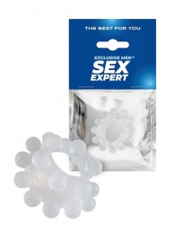 Эластичное эрекционное кольцо с двумя рядами шариков - Sex Expert - в Южно-Сахалинске купить с доставкой