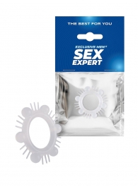 Эластичное эрекционное кольцо с шипиками и шариками - Sex Expert - в Южно-Сахалинске купить с доставкой