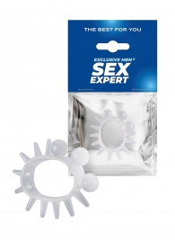 Эластичное эрекционное кольцо с шариками и лучами - Sex Expert - в Южно-Сахалинске купить с доставкой