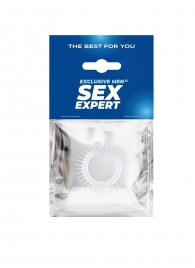 Эластичное эрекционное кольцо с шипиками и шариком - Sex Expert - в Южно-Сахалинске купить с доставкой