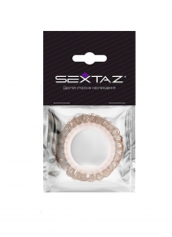 Эрекционное кольцо с бежевыми «ресничками» - Sextaz - в Южно-Сахалинске купить с доставкой
