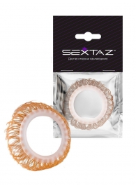 Эрекционное кольцо с бежевыми «ресничками» - Sextaz - в Южно-Сахалинске купить с доставкой