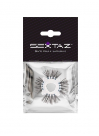 Эластичное эрекционное кольцо с черными «ресничками» - Sextaz - в Южно-Сахалинске купить с доставкой