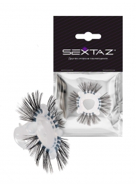 Эластичное эрекционное кольцо с черными «ресничками» - Sextaz - в Южно-Сахалинске купить с доставкой