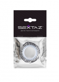 Эластичное эрекционное колечко с черными «ресничками» - Sextaz - в Южно-Сахалинске купить с доставкой