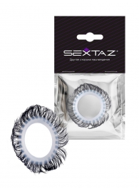 Эластичное эрекционное колечко с черными «ресничками» - Sextaz - в Южно-Сахалинске купить с доставкой
