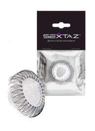 Эластичное эрекционное кольцо с длинными черными «ресничками» - Sextaz - в Южно-Сахалинске купить с доставкой