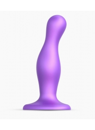 Фиолетовая насадка Strap-On-Me Dildo Plug Curvy size M - Strap-on-me - купить с доставкой в Южно-Сахалинске
