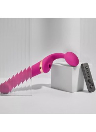 Ярко-розовый безремневой страпон Multi Orgasm Bendable Strap-On size L с клиторальной стимуляцией - Strap-on-me - купить с доставкой в Южно-Сахалинске