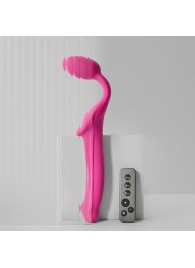 Ярко-розовый безремневой страпон Strap-on-me Vibrating Bendable Strap-On size XL - Strap-on-me - купить с доставкой в Южно-Сахалинске