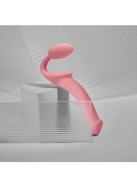 Розовый безремневой страпон Strap-on-me Semi-Realistic Bendable Strap-On size L - Strap-on-me - купить с доставкой в Южно-Сахалинске