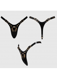 Черный пояс для фиксации насадок Strap-On-Me Leatherette Harness Fabulous - Strap-on-me - купить с доставкой в Южно-Сахалинске
