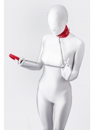 Красный ошейник с подкладкой из меха - ToyFa - купить с доставкой в Южно-Сахалинске