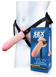 Мужской полый страпон на регулируемых ремешках - 22 см. - Sex Expert - купить с доставкой в Южно-Сахалинске