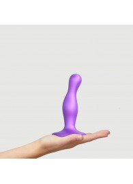 Фиолетовая насадка Strap-On-Me Dildo Plug Curvy size S - Strap-on-me - купить с доставкой в Южно-Сахалинске