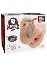 Телесный мастурбатор с вибрацией Double Pounder Vibrating Squeeze Stroker - Pipedream - в Южно-Сахалинске купить с доставкой