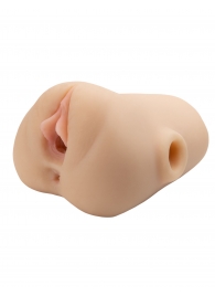 Телесный мастурбатор с вибрацией Double Pounder Vibrating Squeeze Stroker - Pipedream - в Южно-Сахалинске купить с доставкой