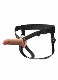 Телесный пустотелый фаллопротез 5’’ Hollow Silicone Strap-On - 14 см. - Pipedream - купить с доставкой в Южно-Сахалинске