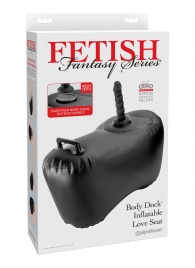 Черное надувное кресло с платформой для фиксации дилдо Body Dock Inflatable Love Seat - Pipedream - купить с доставкой в Южно-Сахалинске