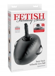 Черный надувной мяч с платформой для фиксации дилдо Body Dock Inflatable Love Ball - Pipedream - купить с доставкой в Южно-Сахалинске