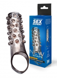 Дымчатая насадка на пенис с выпуклостями - 11 см. - Sex Expert - в Южно-Сахалинске купить с доставкой