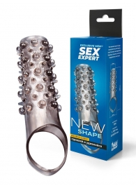 Дымчатая насадка на пенис с шипами и выпуклостями - 12 см. - Sex Expert - в Южно-Сахалинске купить с доставкой