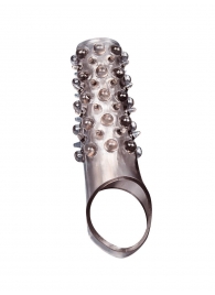 Дымчатая насадка на пенис с шипами и выпуклостями - 12 см. - Sex Expert - в Южно-Сахалинске купить с доставкой