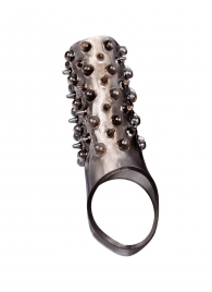 Дымчатая насадка на пенис с шипами и выпуклостями - 12,5 см. - Sex Expert - в Южно-Сахалинске купить с доставкой