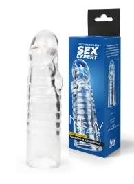 Прозрачная закрытая насадка на член - 15 см. - Sex Expert - в Южно-Сахалинске купить с доставкой