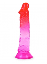 Яркий розово-красный фаллоимитатор с присоской - Erowoman-Eroman