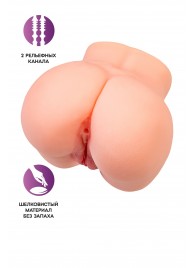 Реалистичный мастурбатор в форме попки с двумя любовными входами - No Name - в Южно-Сахалинске купить с доставкой