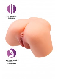 Телесный реалистичный мастурбатор-полуторс с 2 любовными входами - No Name - в Южно-Сахалинске купить с доставкой