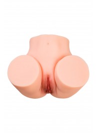 Телесный мастурбатор в форме попки с 2 любовными входами - No Name - в Южно-Сахалинске купить с доставкой