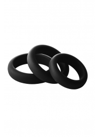 Набор из 3 черных эрекционных колец Smooth Silicone Cockring Pack - Dream Toys - в Южно-Сахалинске купить с доставкой