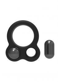 Черное эрекционное кольцо с утяжелителями Cockring Dual Weight - Dream Toys - в Южно-Сахалинске купить с доставкой