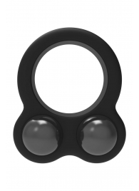 Черное эрекционное кольцо с утяжелителями Cockring Dual Weight - Dream Toys - в Южно-Сахалинске купить с доставкой